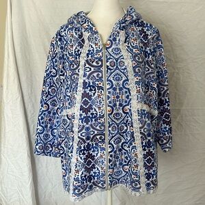 Onque Lightweight Blue/White Hoodie Size 1X